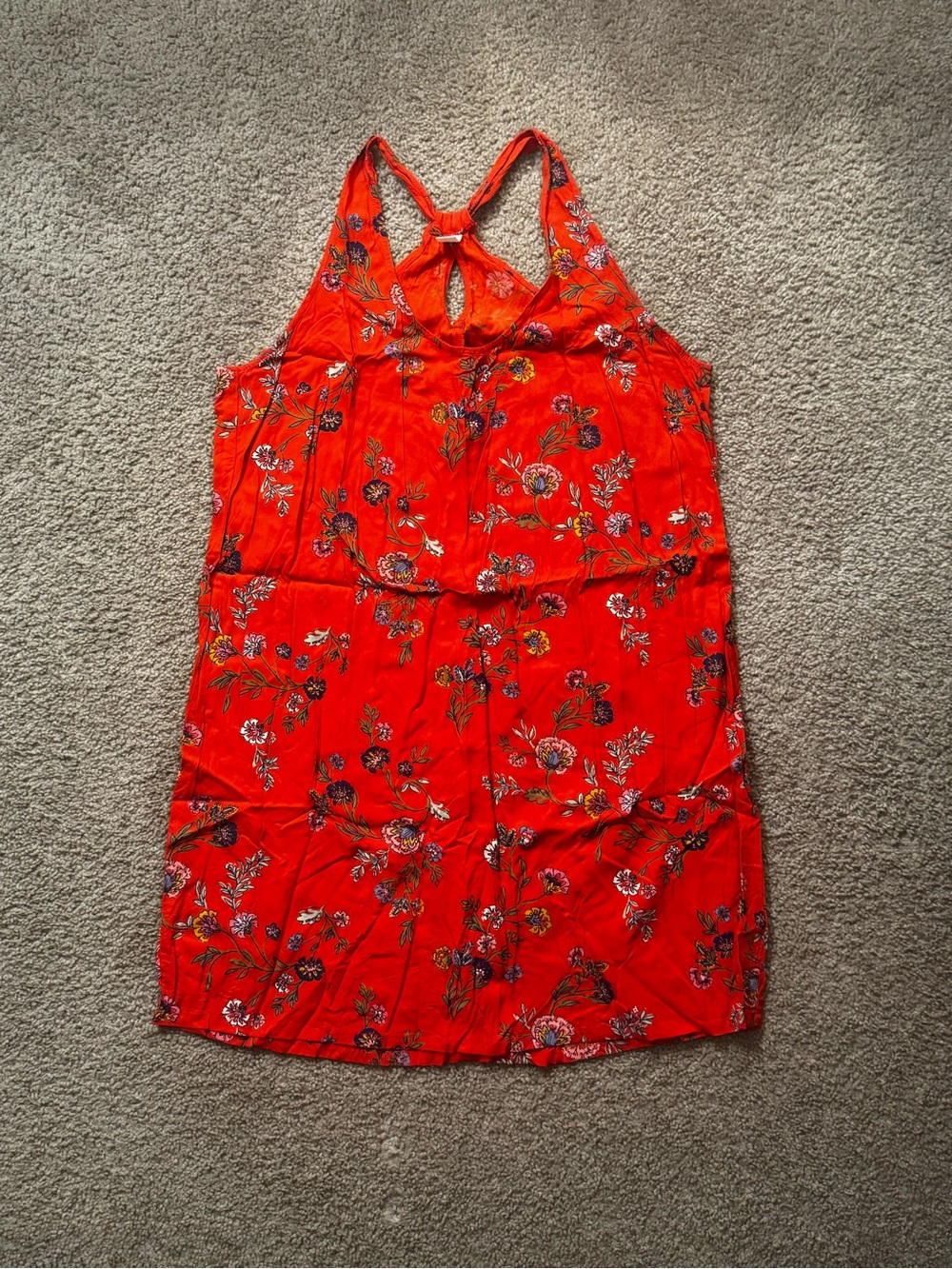 Old Navy | Red Floral Halter Dress